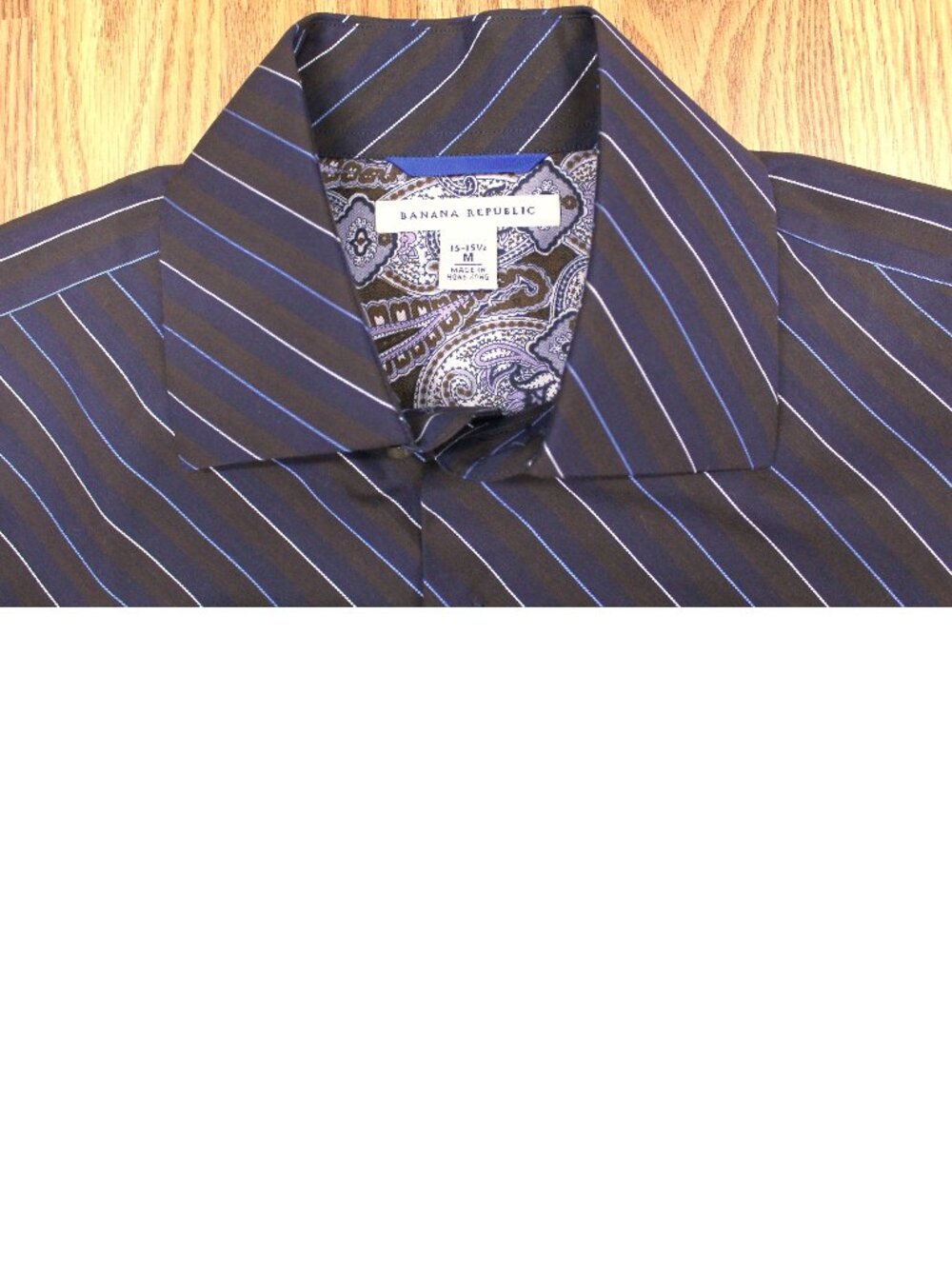 VTG 2004 REGULAR FIT SHIRT 100% COTTON BROWN, BLUE & WHITE FRECH CUFF MEDIUM, M